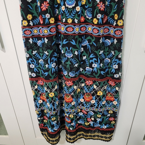 Anthropologie Esther Embroidered Floral Mesh Lace Midi Dress - Picture 11 of 16